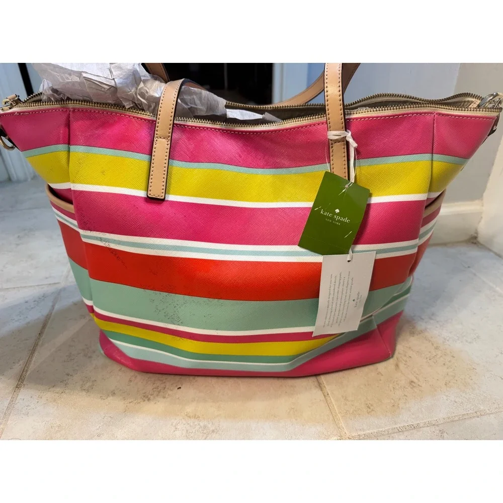 Kate Spade Adaira Baby Bag Tote Purse Wallet Set‎ Grant Street NWT Multicolored